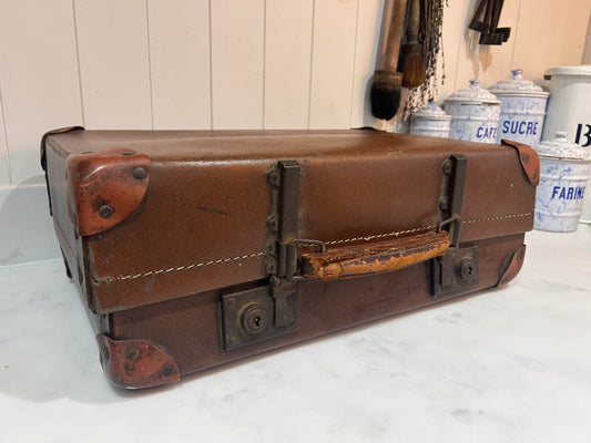 Small Vintage Brown Revelation Suitcase with Original Lining and Straps