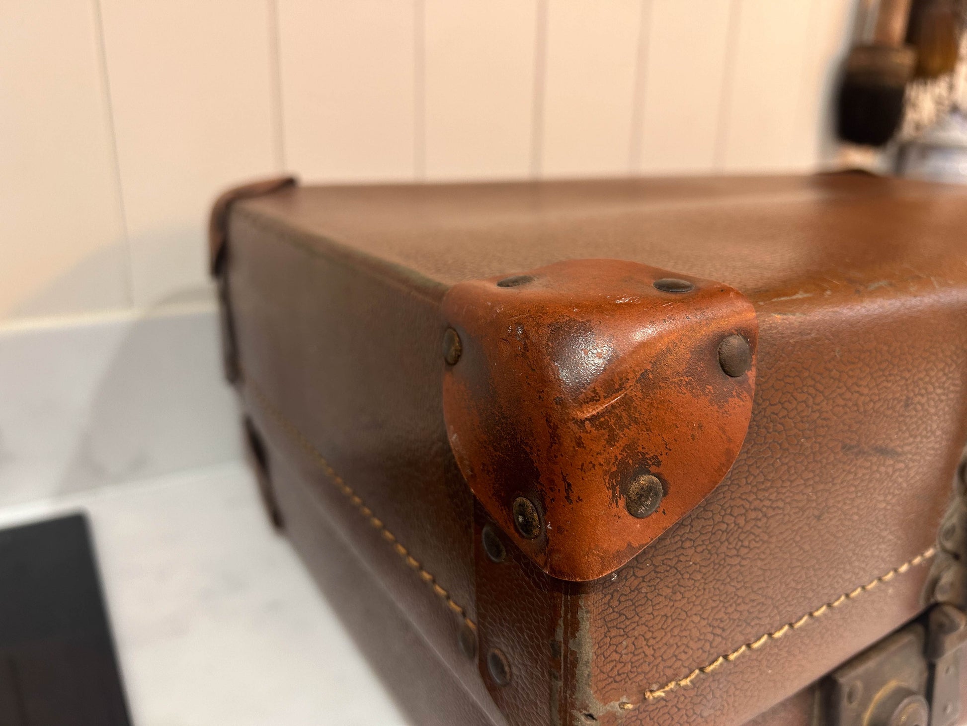 Small Vintage Brown Revelation Suitcase with Original Lining and Straps