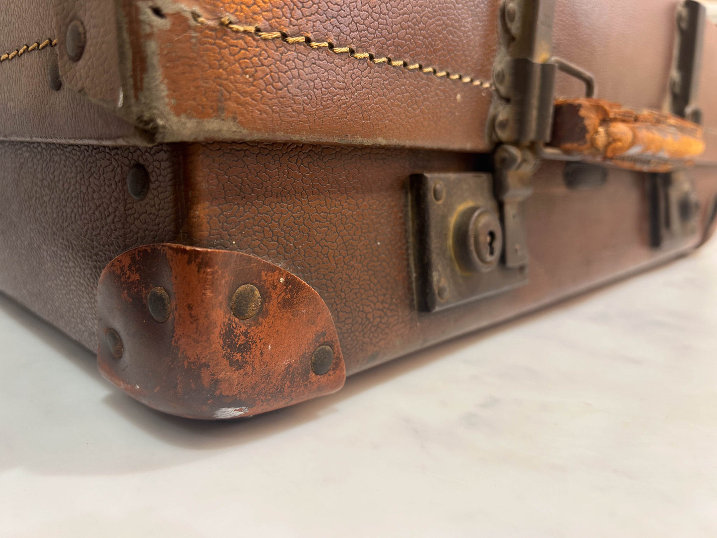 Small Vintage Brown Revelation Suitcase with Original Lining and Straps