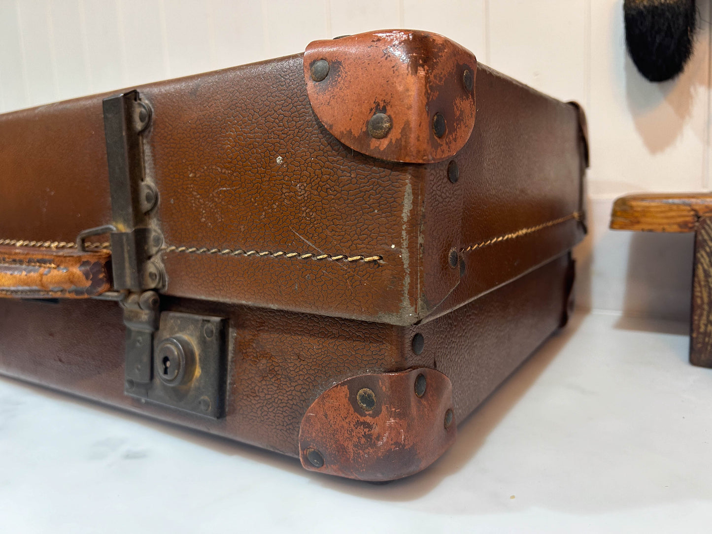 Small Vintage Brown Revelation Suitcase with Original Lining and Straps