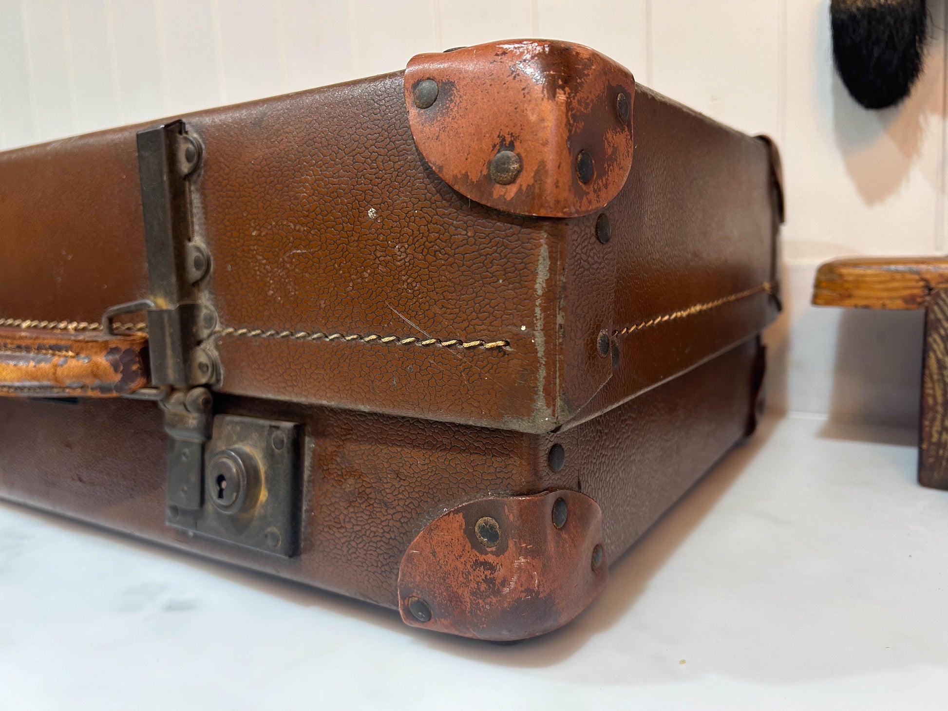 Small Vintage Brown Revelation Suitcase with Original Lining and Straps