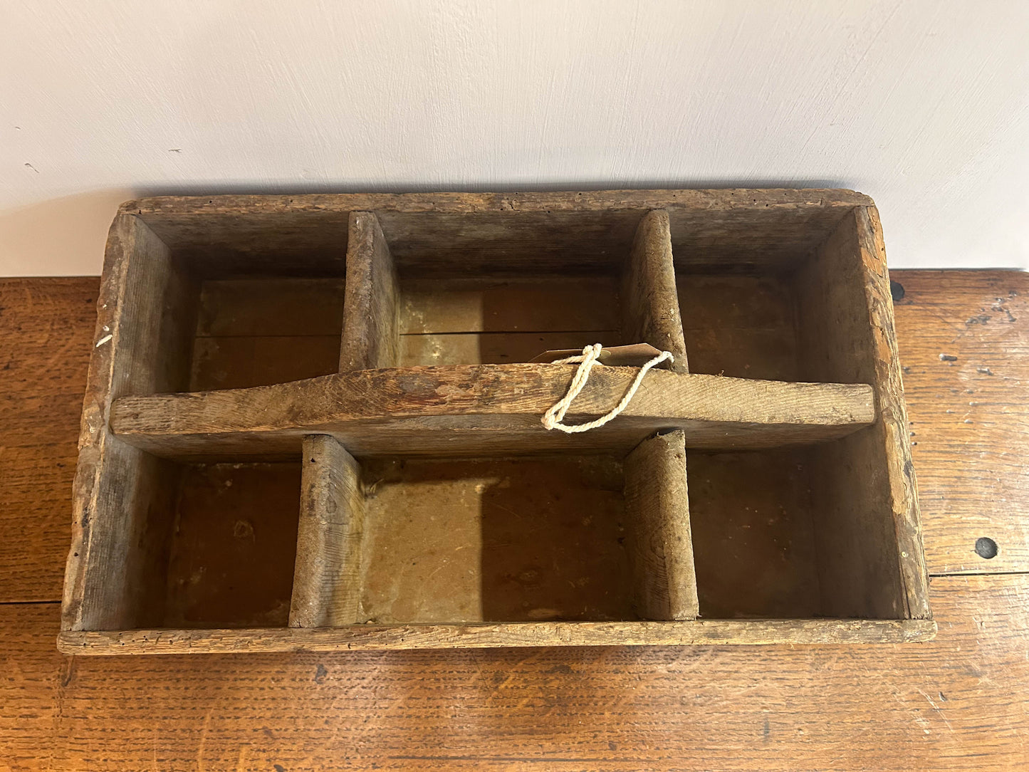 Antique Vintage Wooden Rustic Tool Trug Caddy