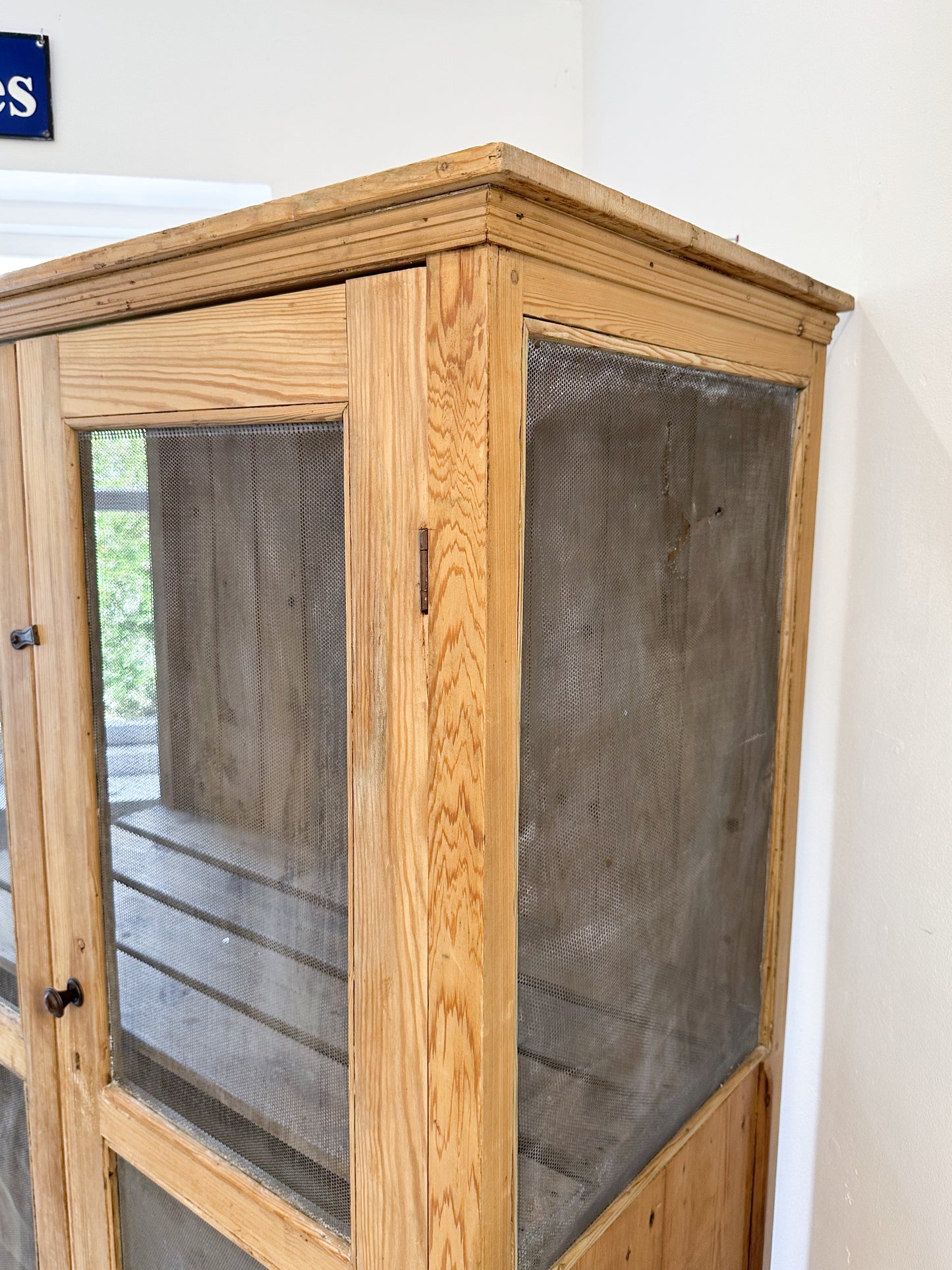 Antique Vintage French Pine Meat Safe Cupboard / Rustic Furniture