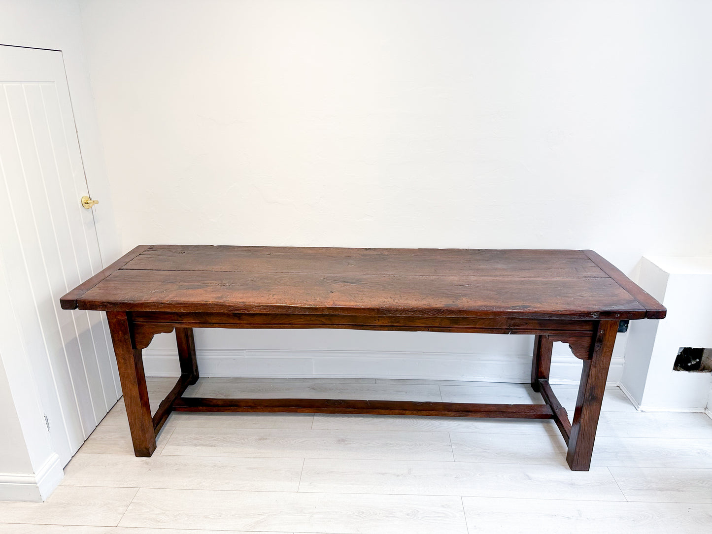 Antique Large Oak Farmhouse Refectory Table / Kitchen Dining Table