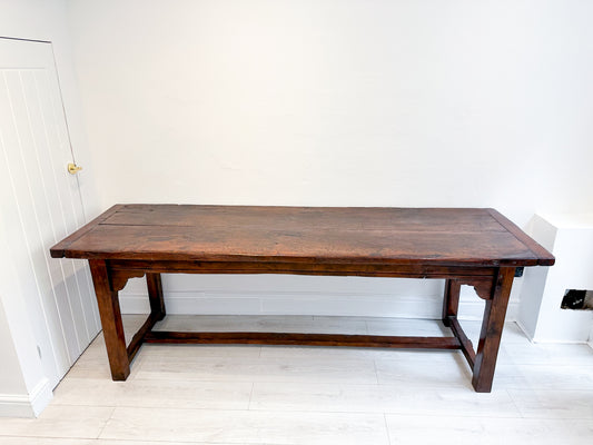 Antique Large Oak Farmhouse Refectory Table / Kitchen Dining Table