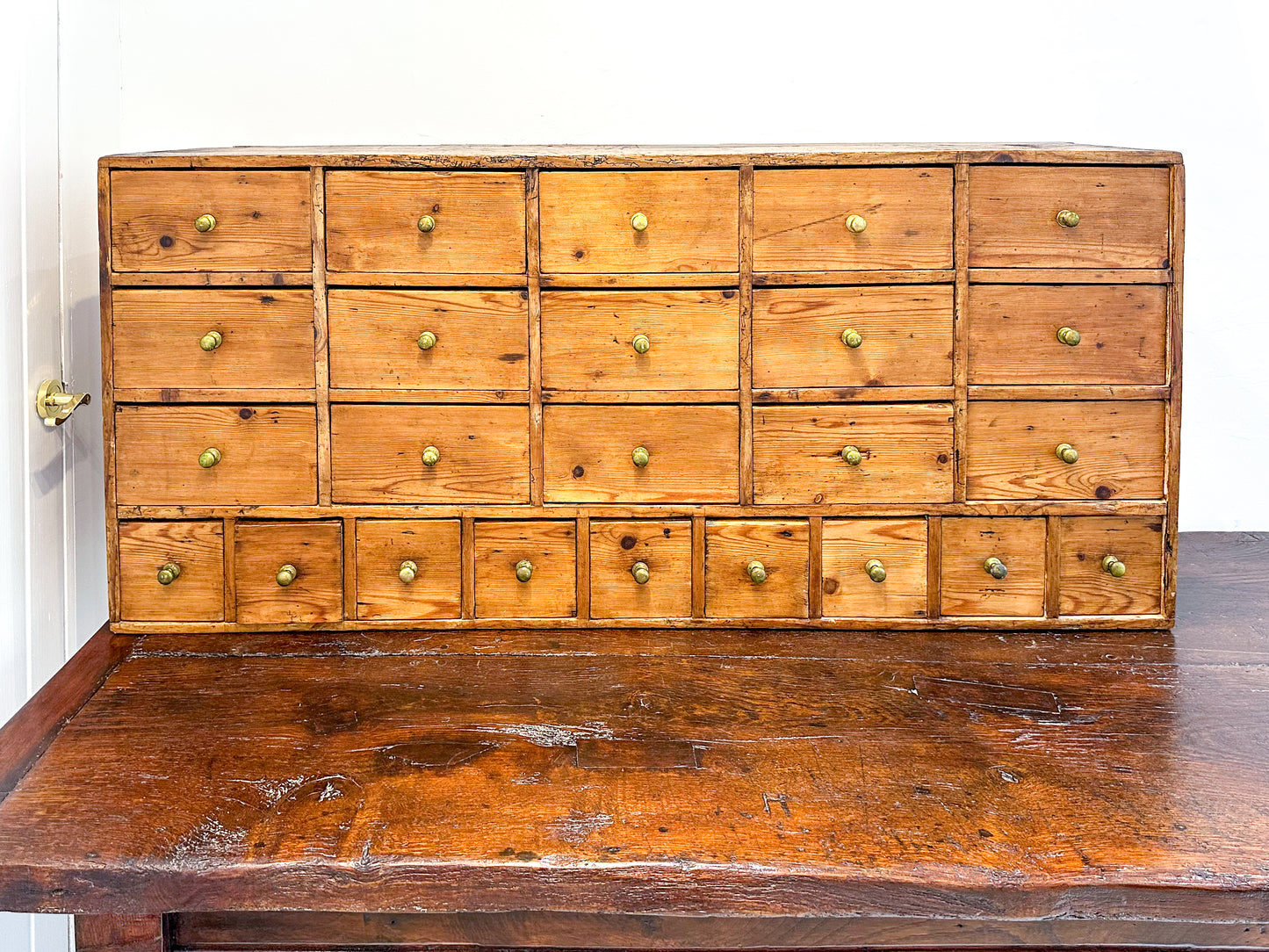Vintage Antique Wooden Pine Multi-Drawer Apothecary Cabinet / Chest of Drawers