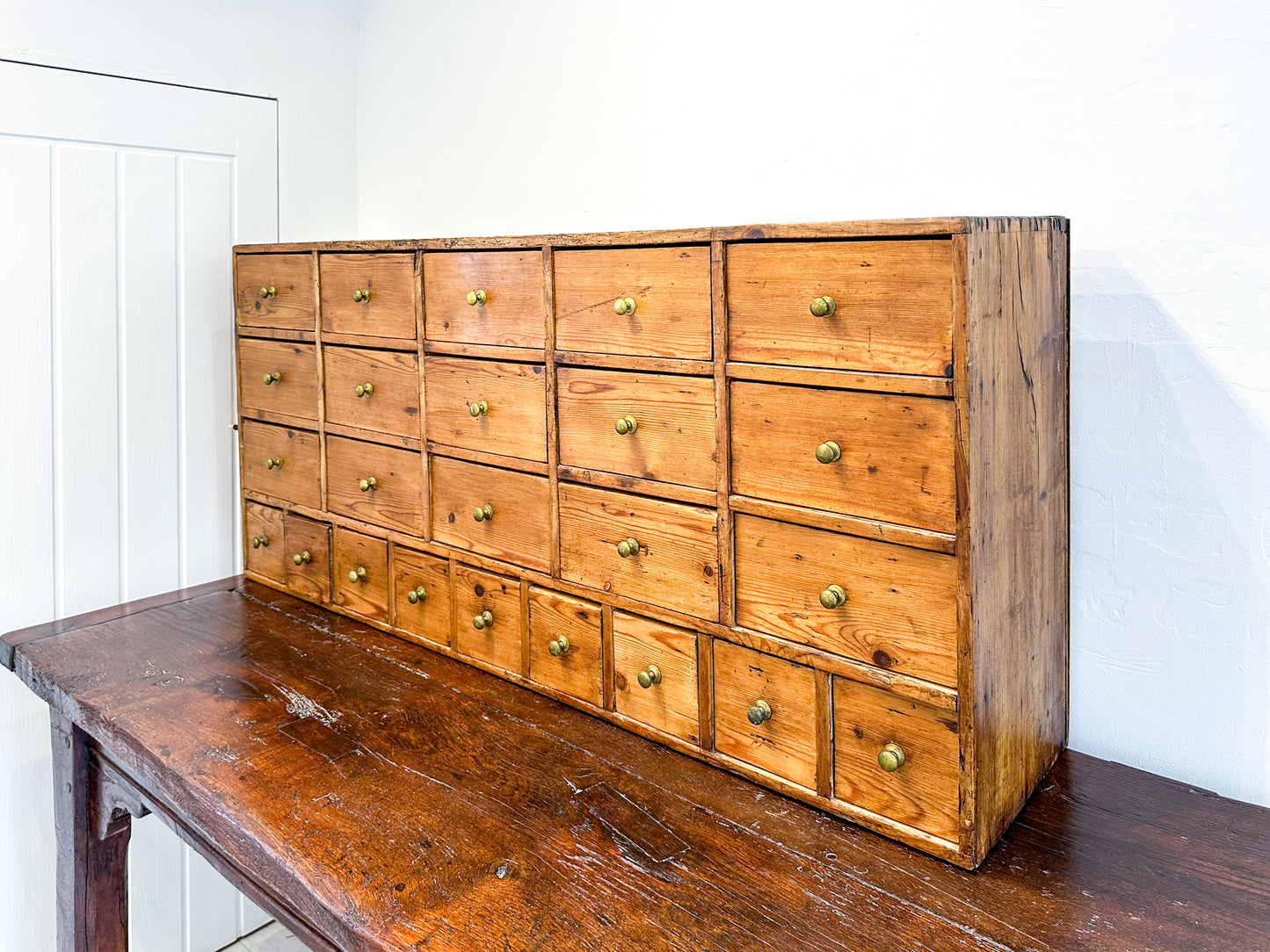 Vintage Antique Wooden Pine Multi-Drawer Apothecary Cabinet / Chest of Drawers