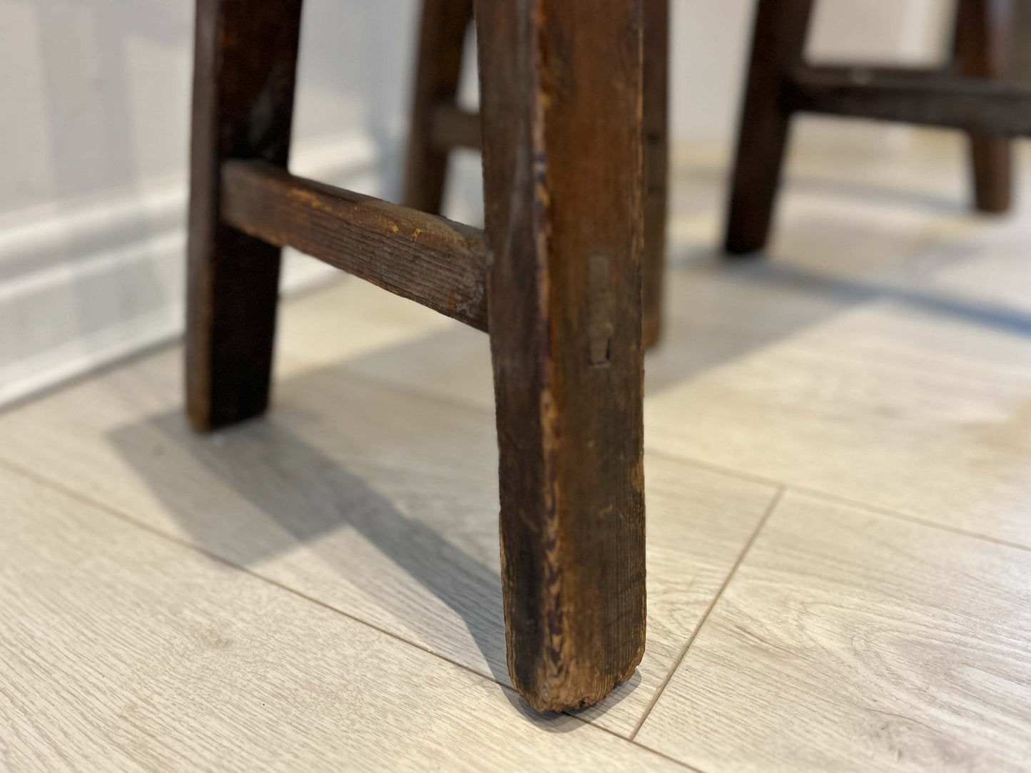 Antique Pair of Pine Coffin Stands / Trestles / Decorative Furniture