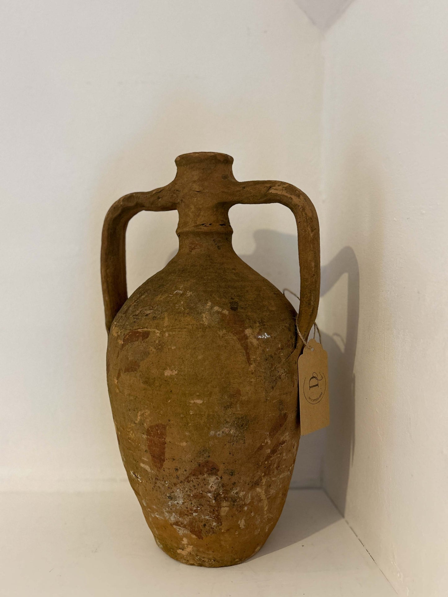 Large Antique Turkish Amphora Terracotta Pot / Decorative Vase