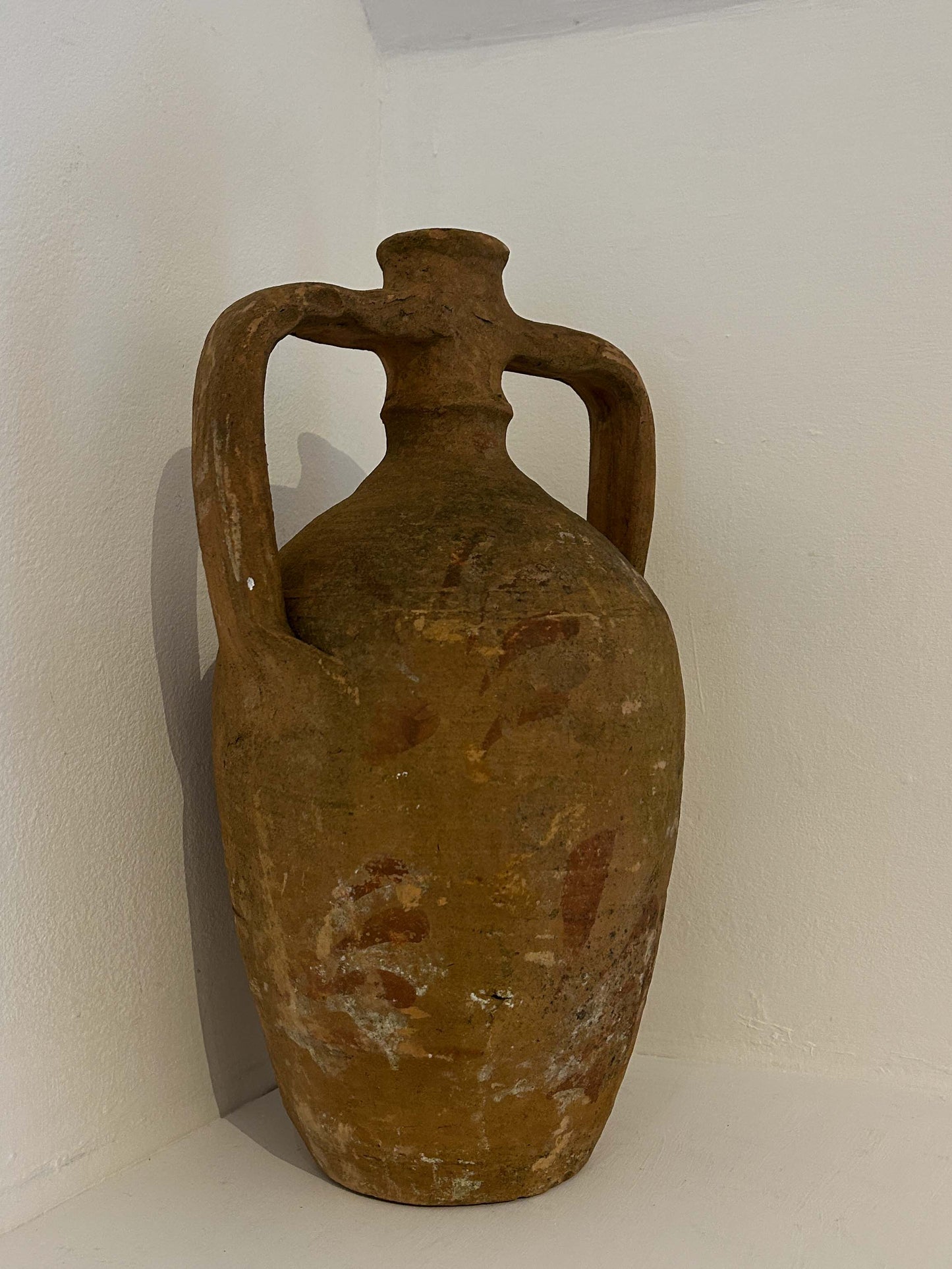 Large Antique Turkish Amphora Terracotta Pot / Decorative Vase