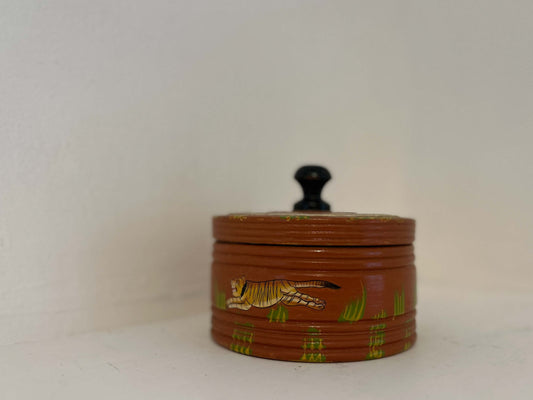 Antique Vintage Wooden Hand-Painted Indian Trinket Box