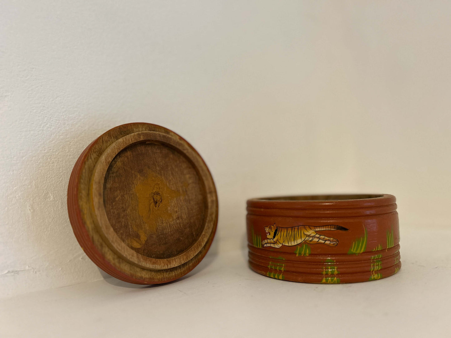 Antique Vintage Wooden Hand-Painted Indian Trinket Box