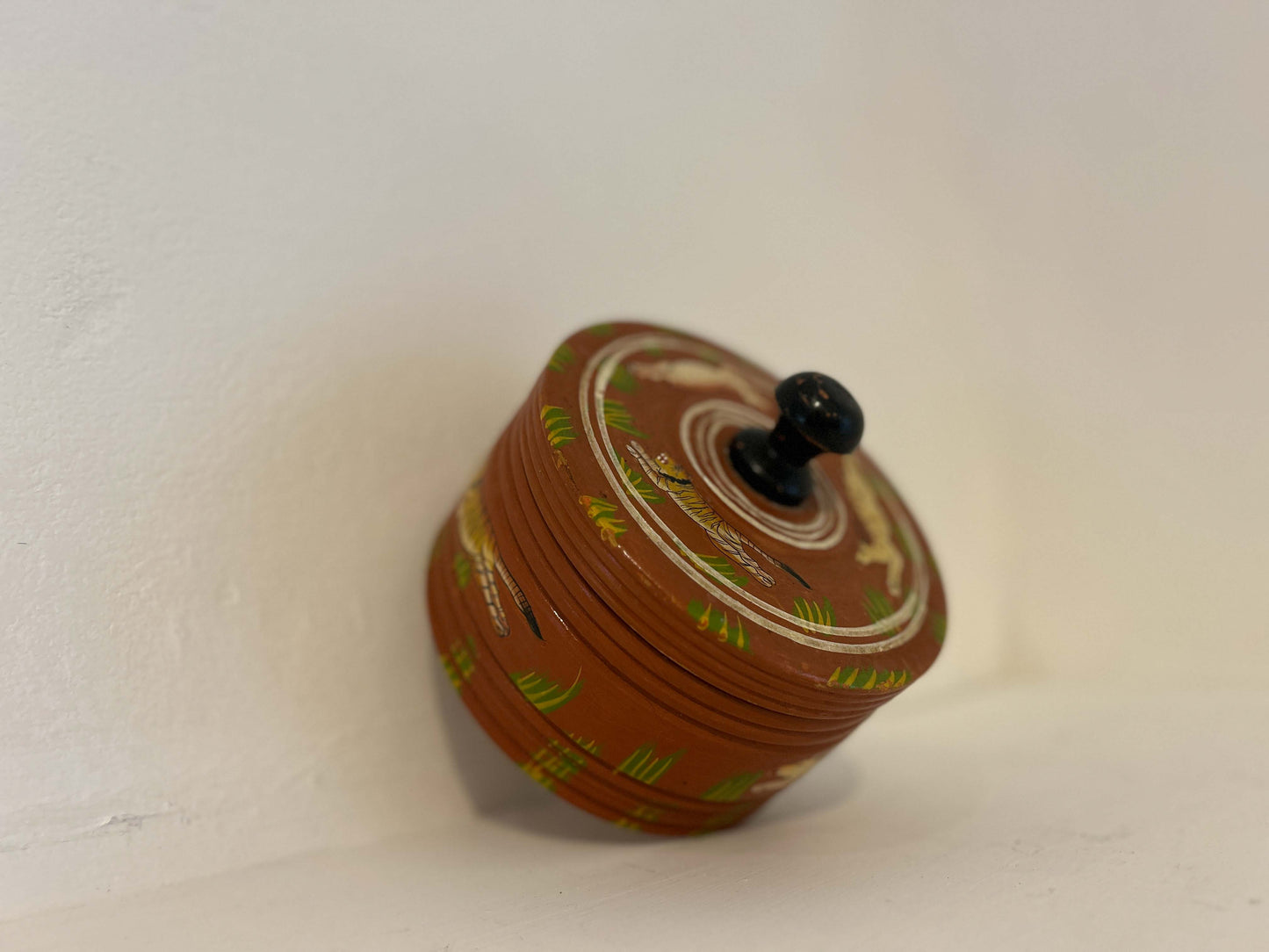 Antique Vintage Wooden Hand-Painted Indian Trinket Box