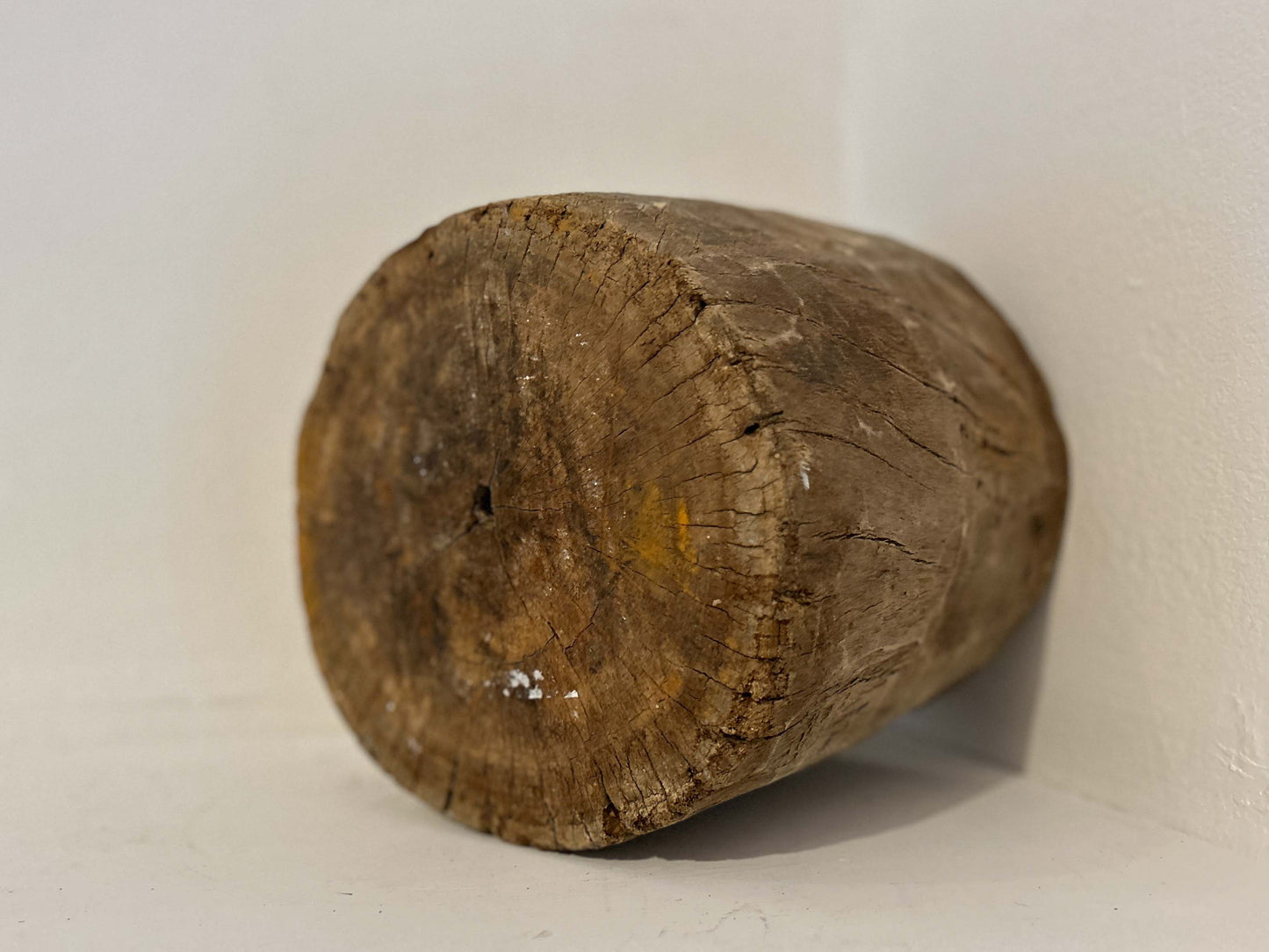 Antique Vintage Indian Wooden Mortar Made From Teak