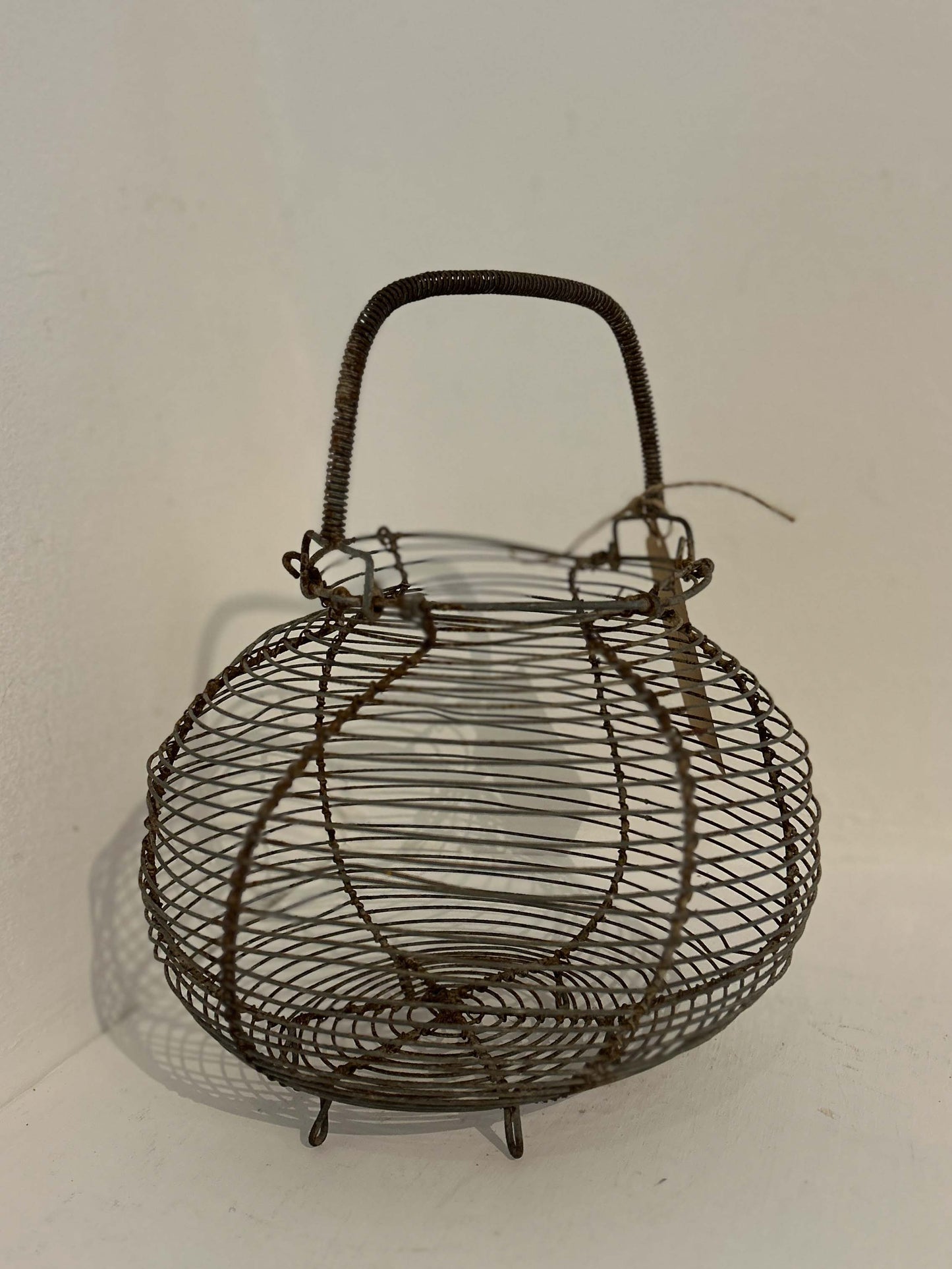 Antique Vintage Rustic Wire Farmhouse Egg Basket / Kitchen Storage
