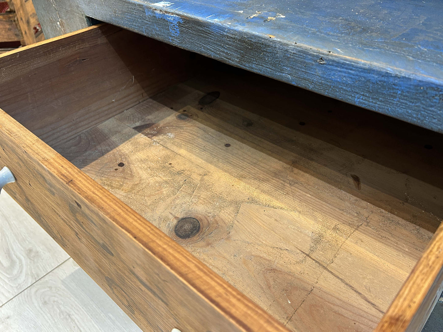 Antique Vintage Hand Painted Plaster On Pine East European Marriage Wardrobe