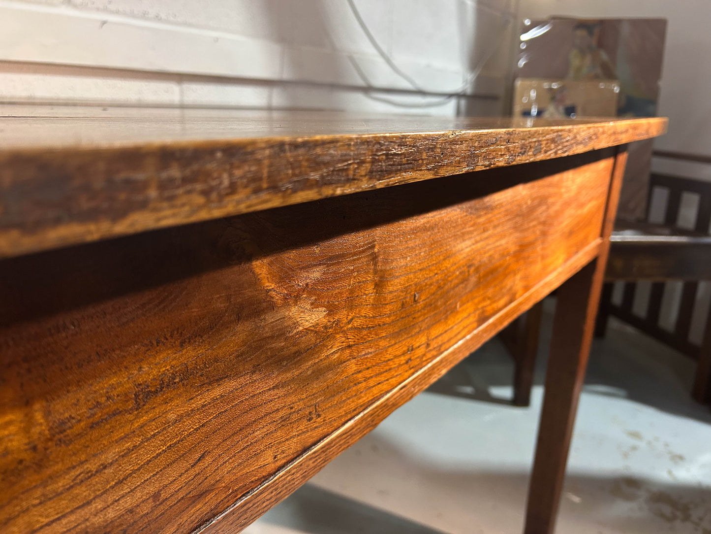 Late Victorian/Early Edwardian Wooden Dining Table on Castors