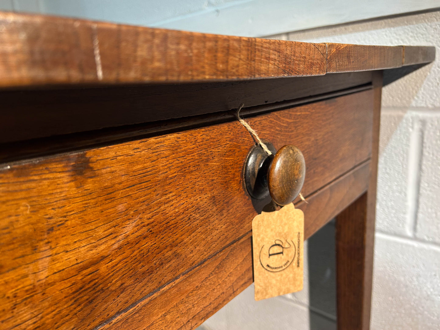 Late Victorian/Early Edwardian Wooden Dining Table on Castors