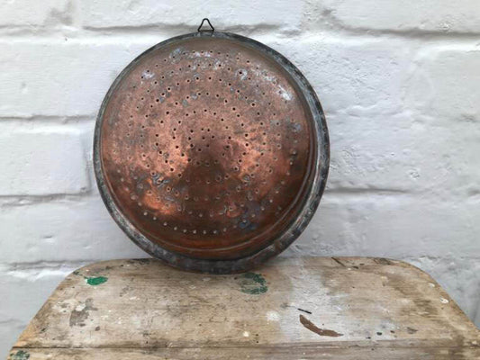 Antique Vintage Copper Sieve