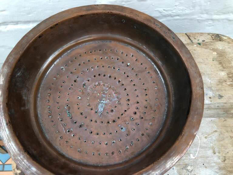 Antique Vintage Copper Sieve