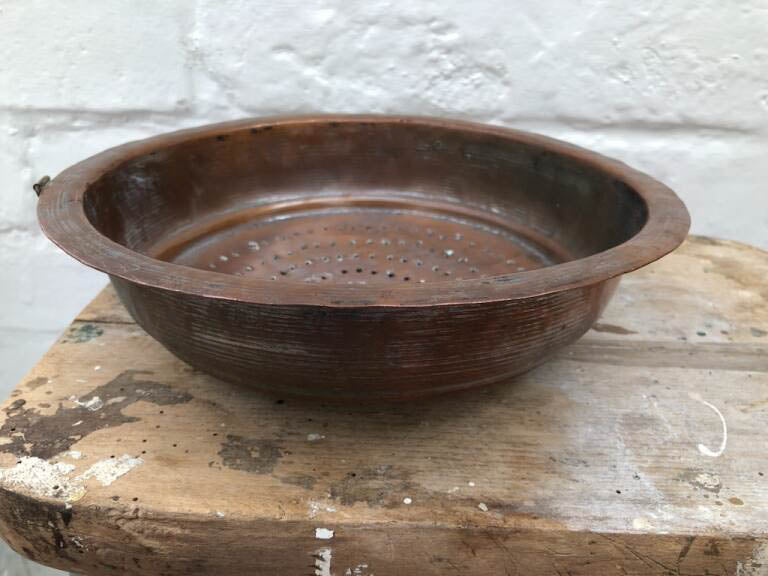 Antique Vintage Copper Sieve