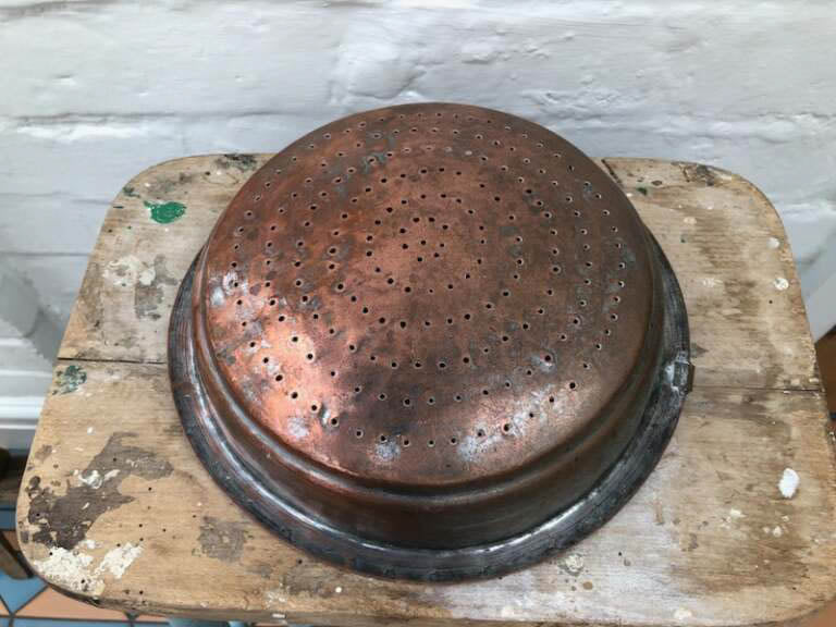 Antique Vintage Copper Sieve