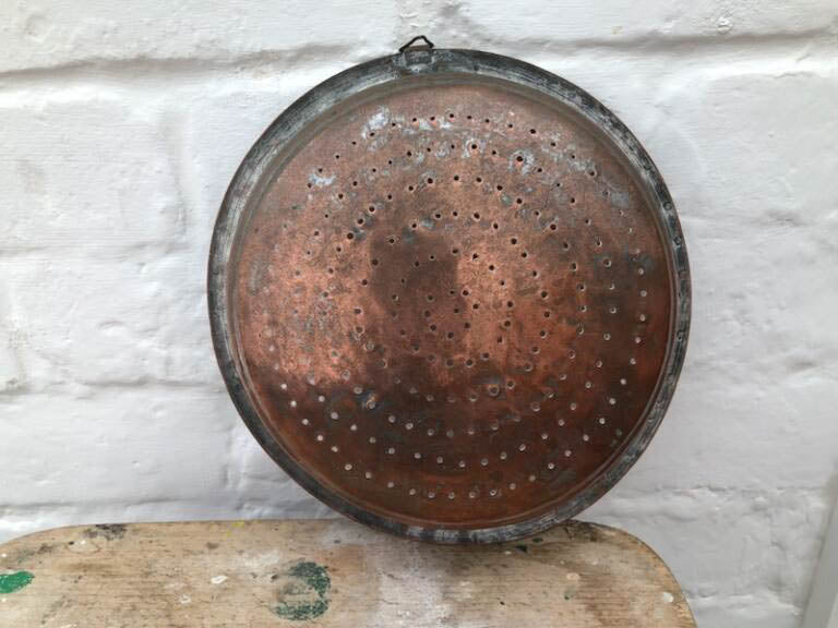 Antique Vintage Copper Sieve