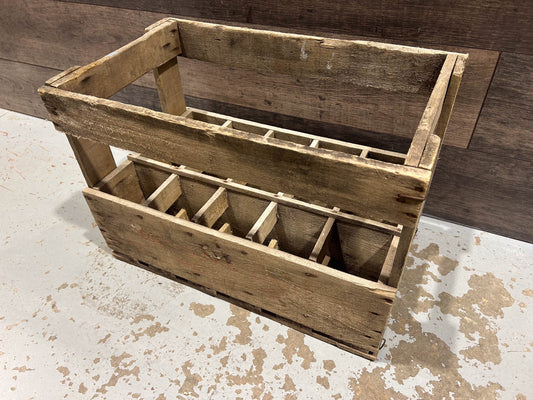 Vintage Antique French Wooden Wine Crate / Bottle Holder