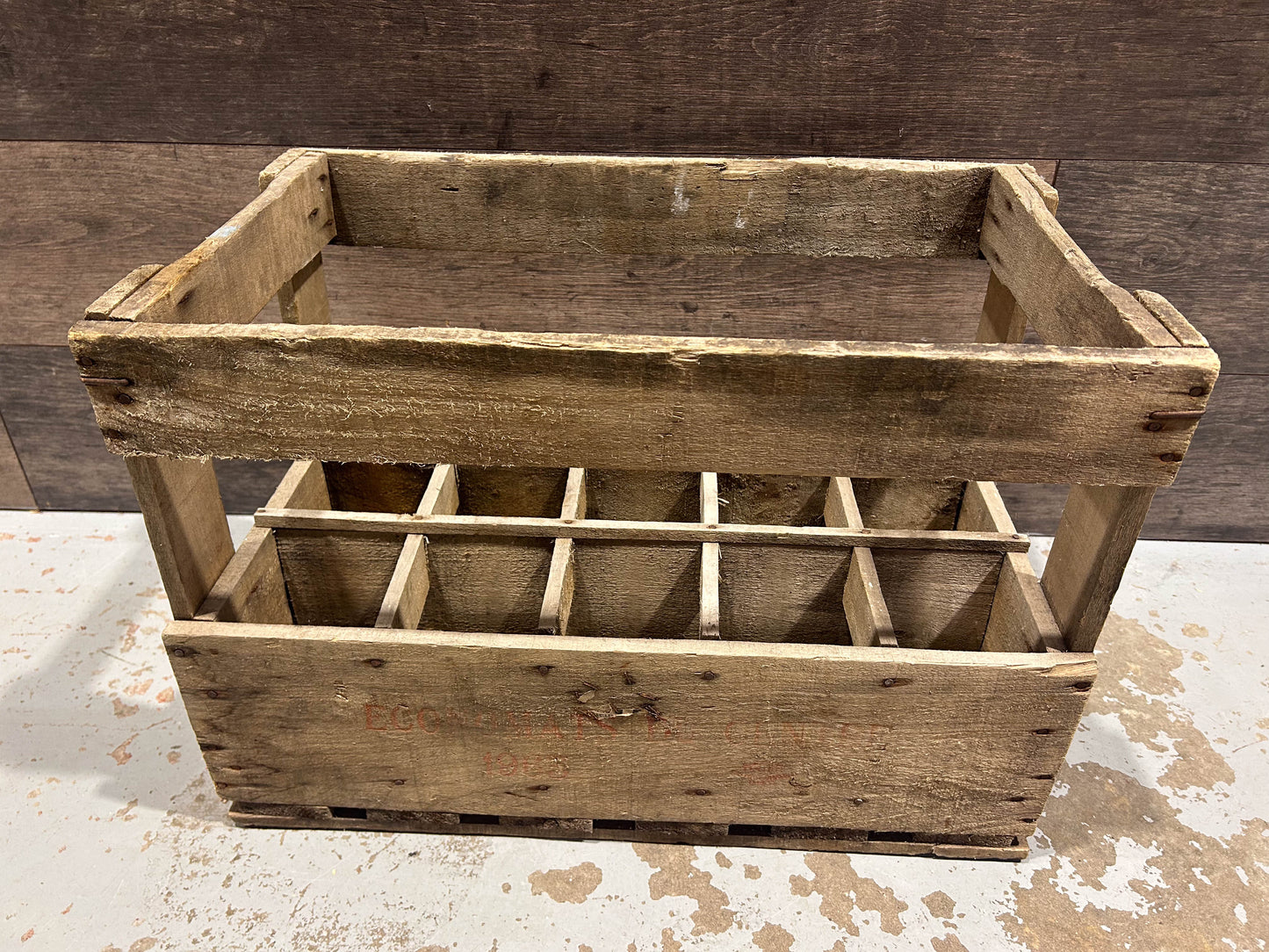 Vintage Antique French Wooden Wine Crate / Bottle Holder