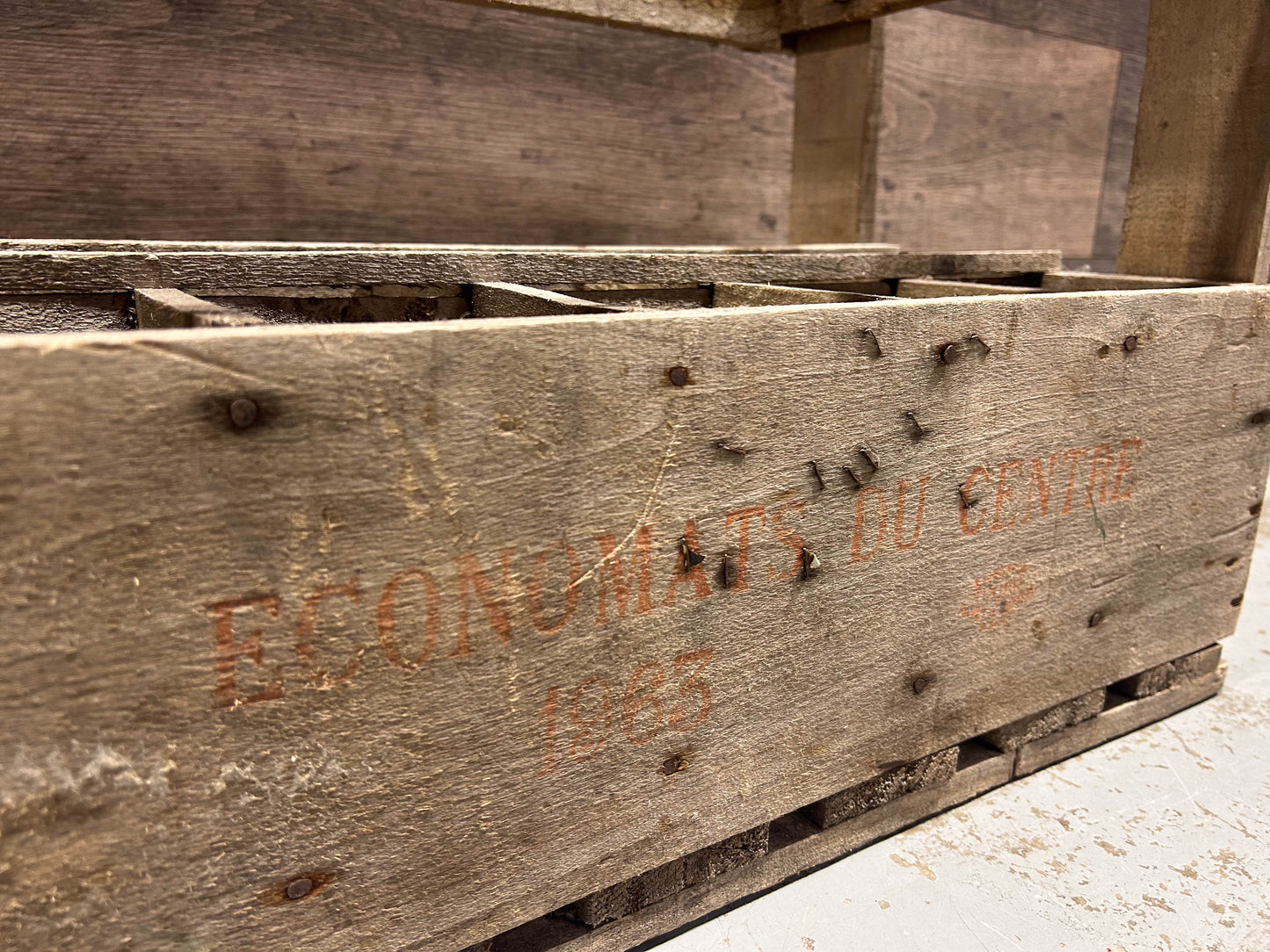 Vintage Antique French Wooden Wine Crate / Bottle Holder