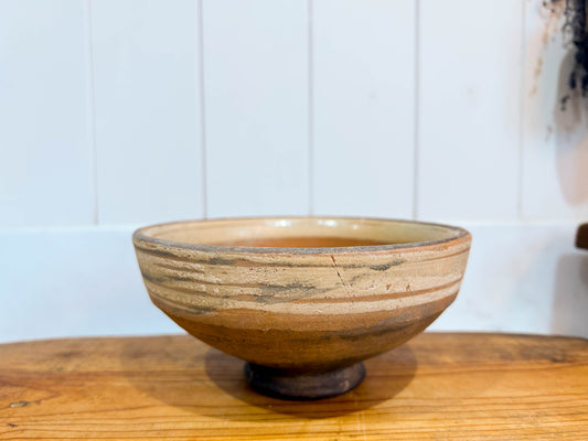 Small Vintage Handmade Bulgarian Terracotta Ceramic Bowl