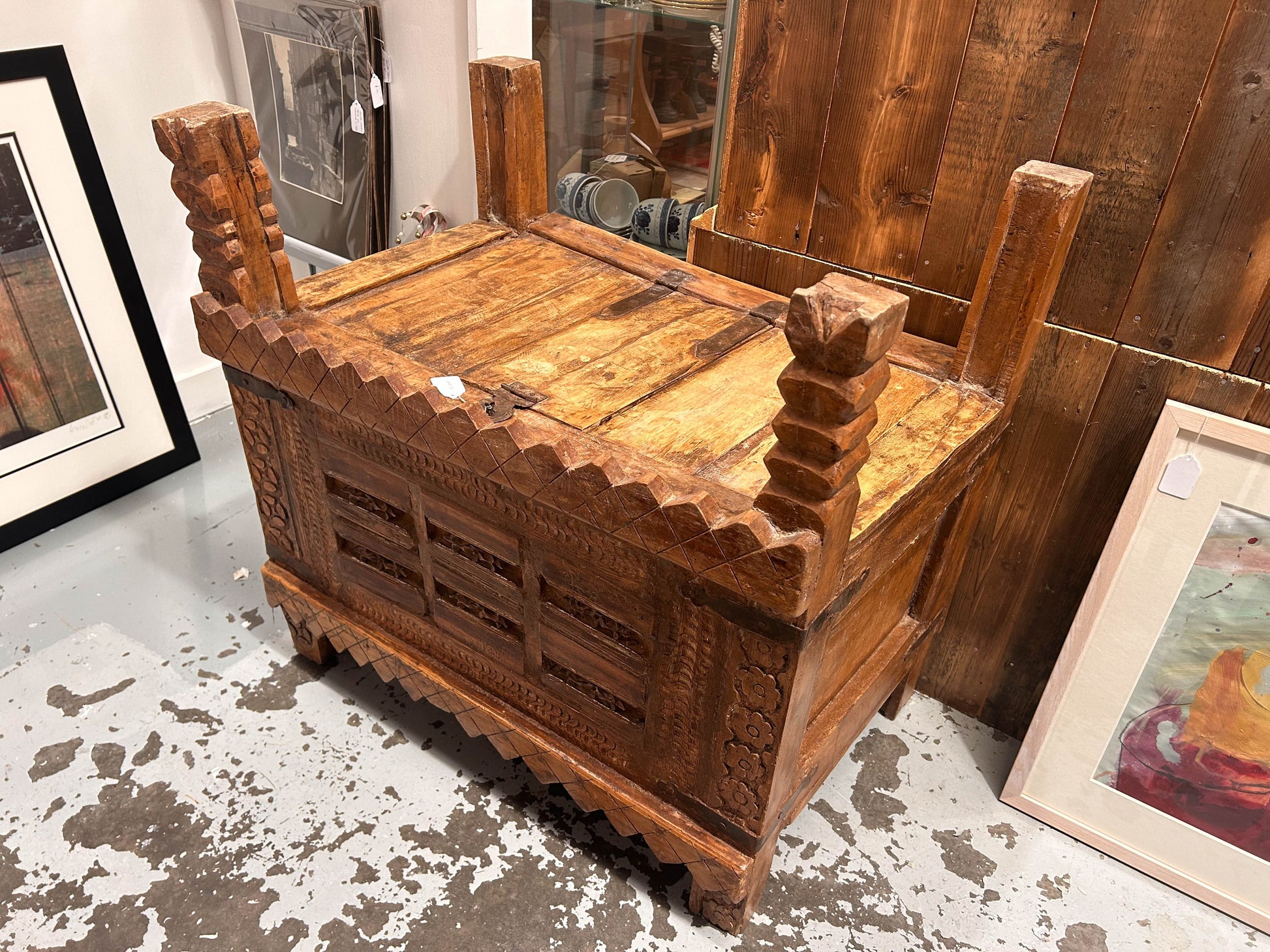 Antique Teak Indian Dowry Chest