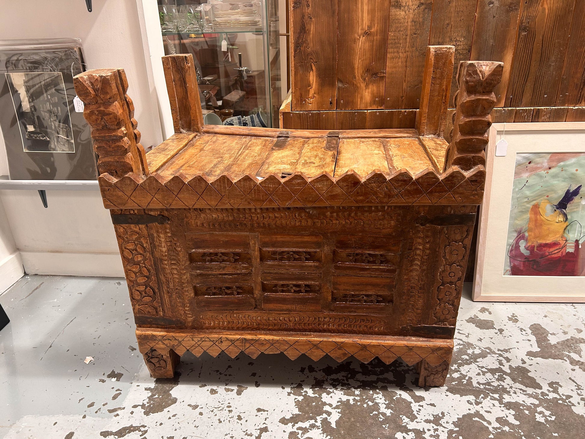 Antique Teak Indian Dowry Chest