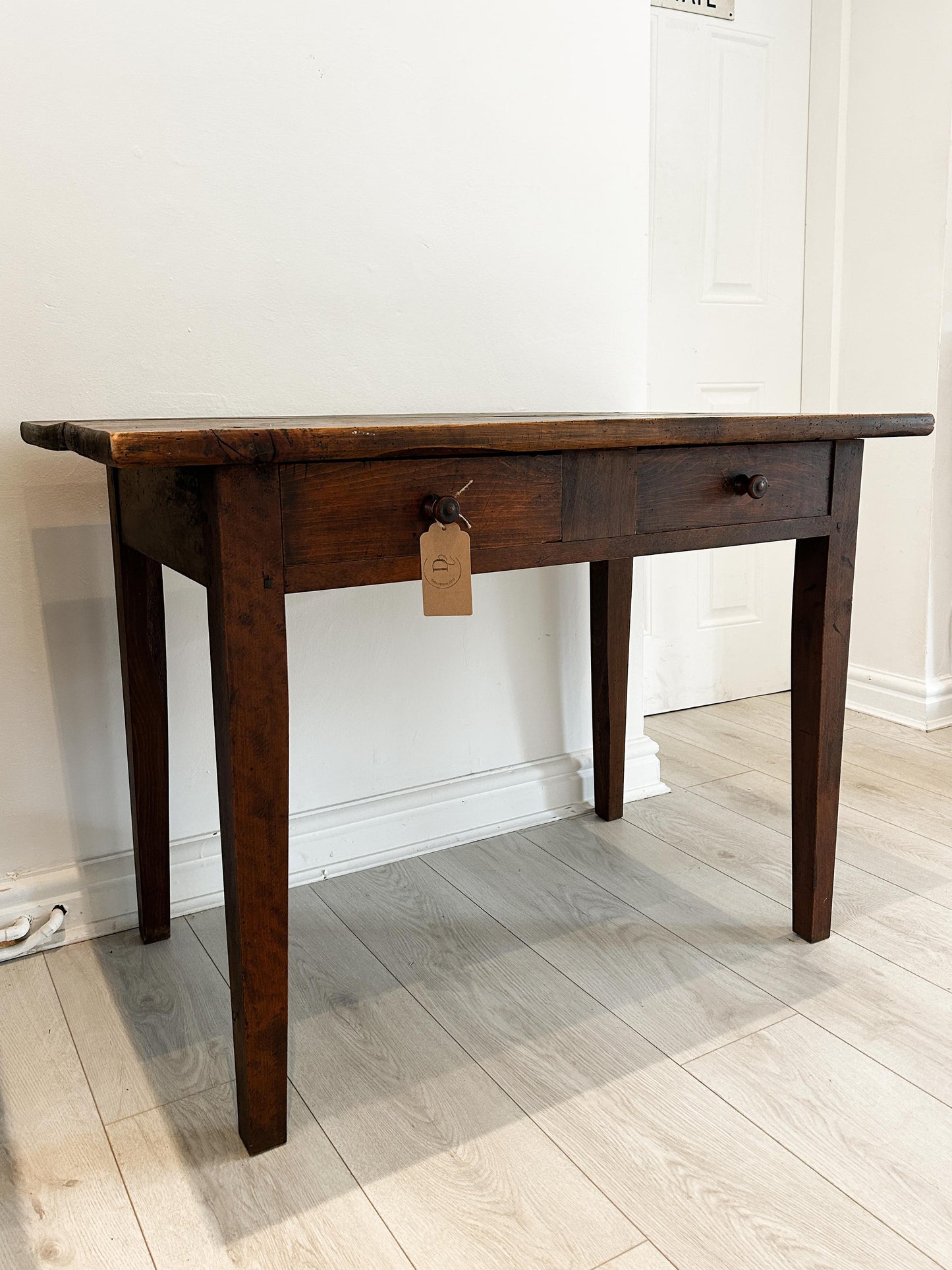 Antique Vintage 19th Century French Fruitwood Table with Drawers / Console Table / Desk