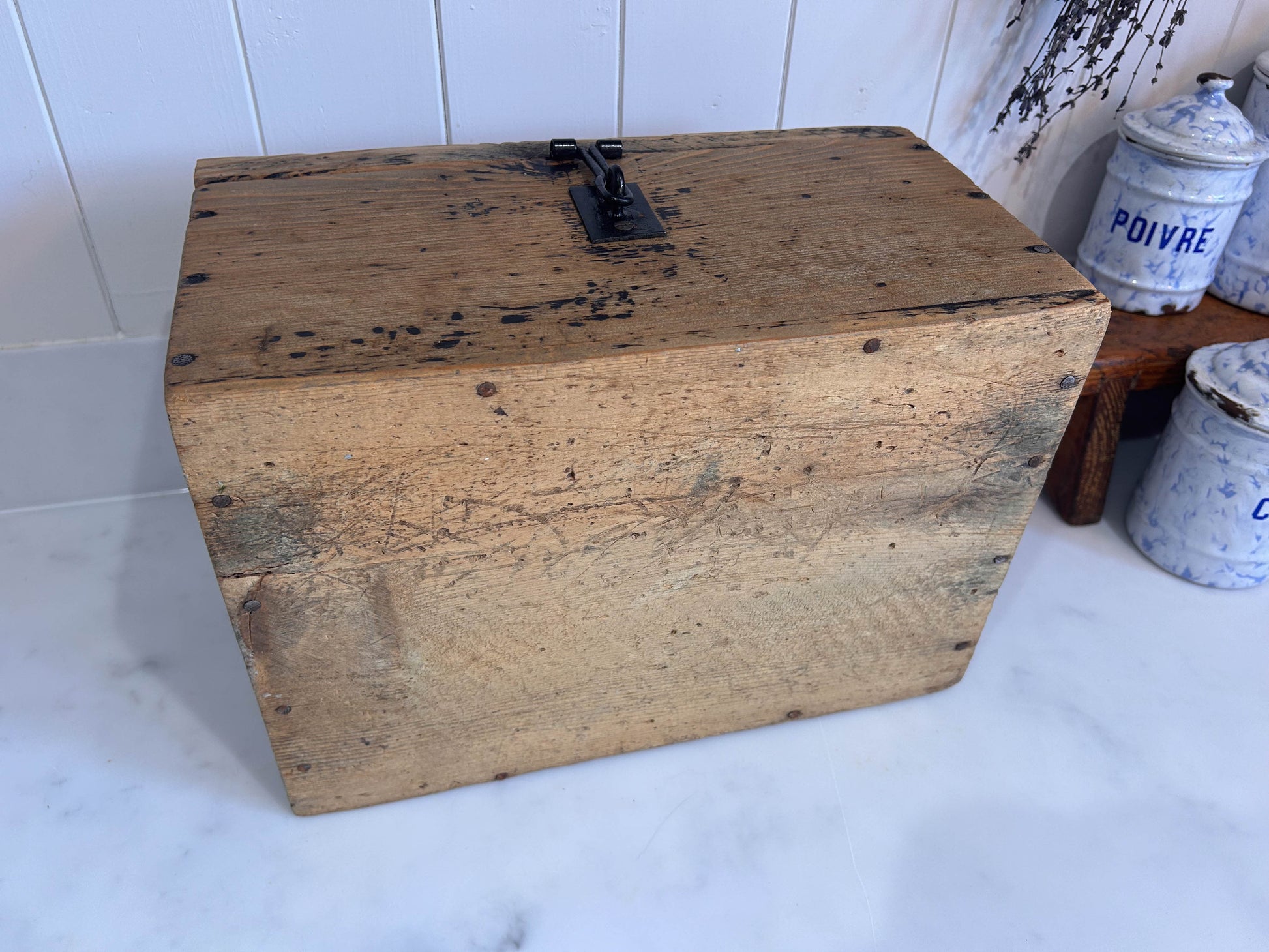 Antique Vintage Wooden Tool Box Chest