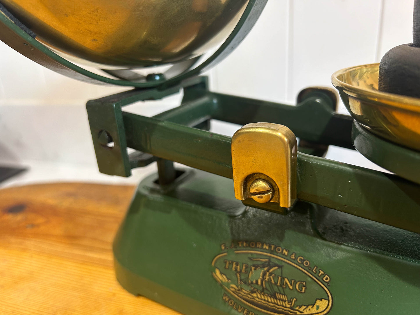 Vintage Kitchen Shop Scales & Weights by FJ Thornton Wolverhampton Brass and Cast