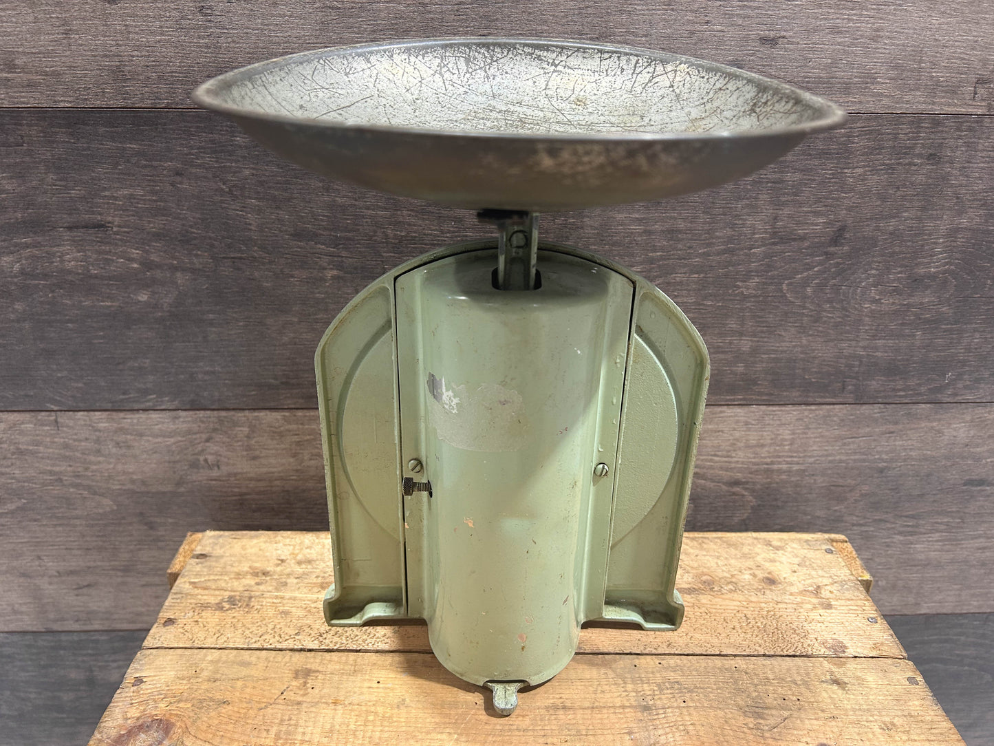 Vintage Salter Scales No.34 Light Green Metal Scales, Vintage Kitchen Scales 20lbs, 1940's Kitchen Weighing Scales