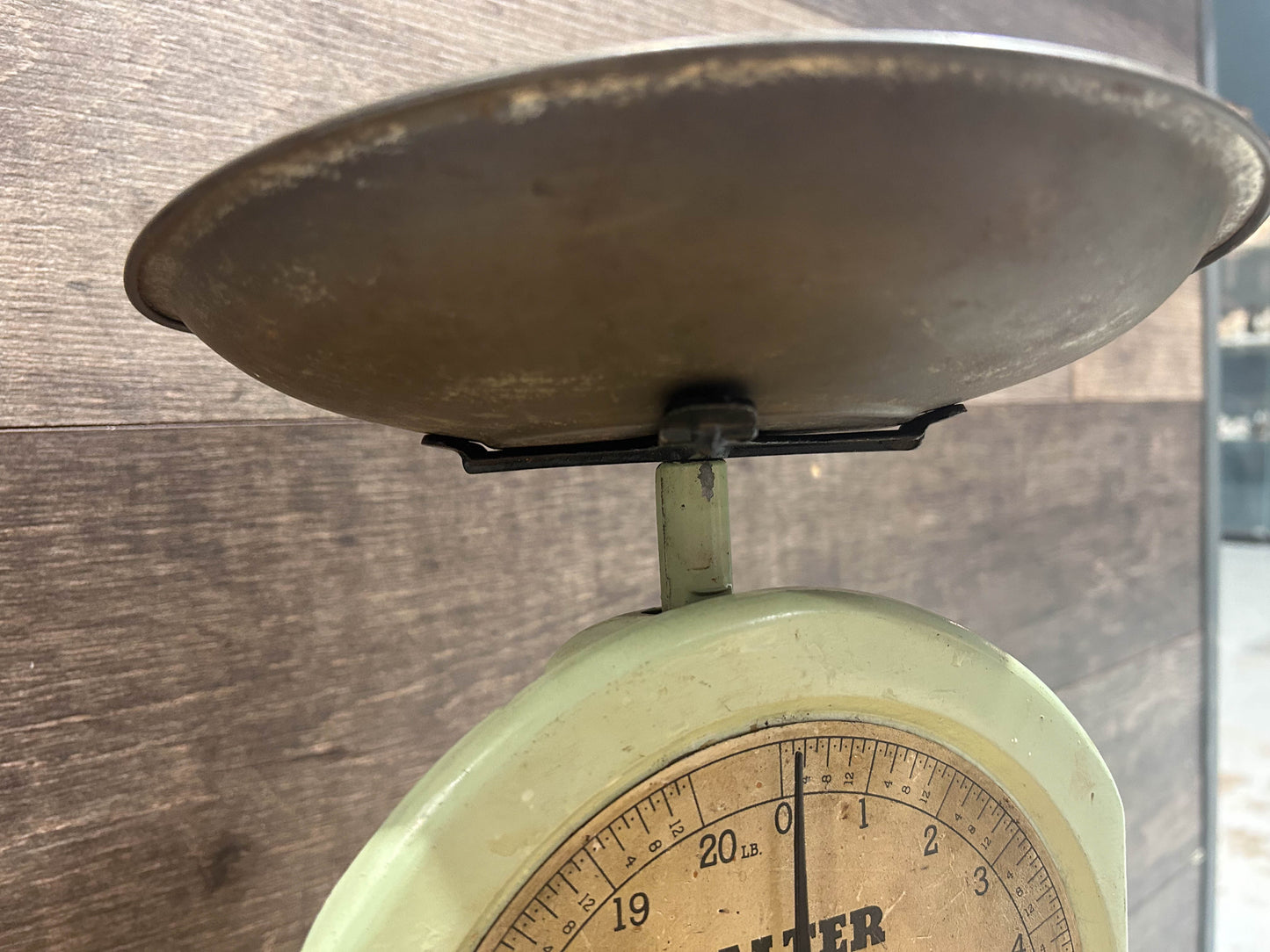 Vintage Salter Scales No.34 Light Green Metal Scales, Vintage Kitchen Scales 20lbs, 1940's Kitchen Weighing Scales