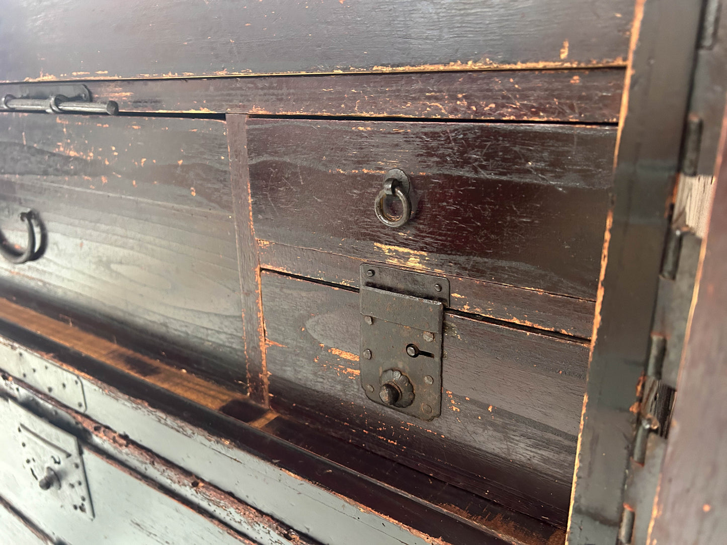 19th Century Antique Japanese Campaign Travel Chest Original