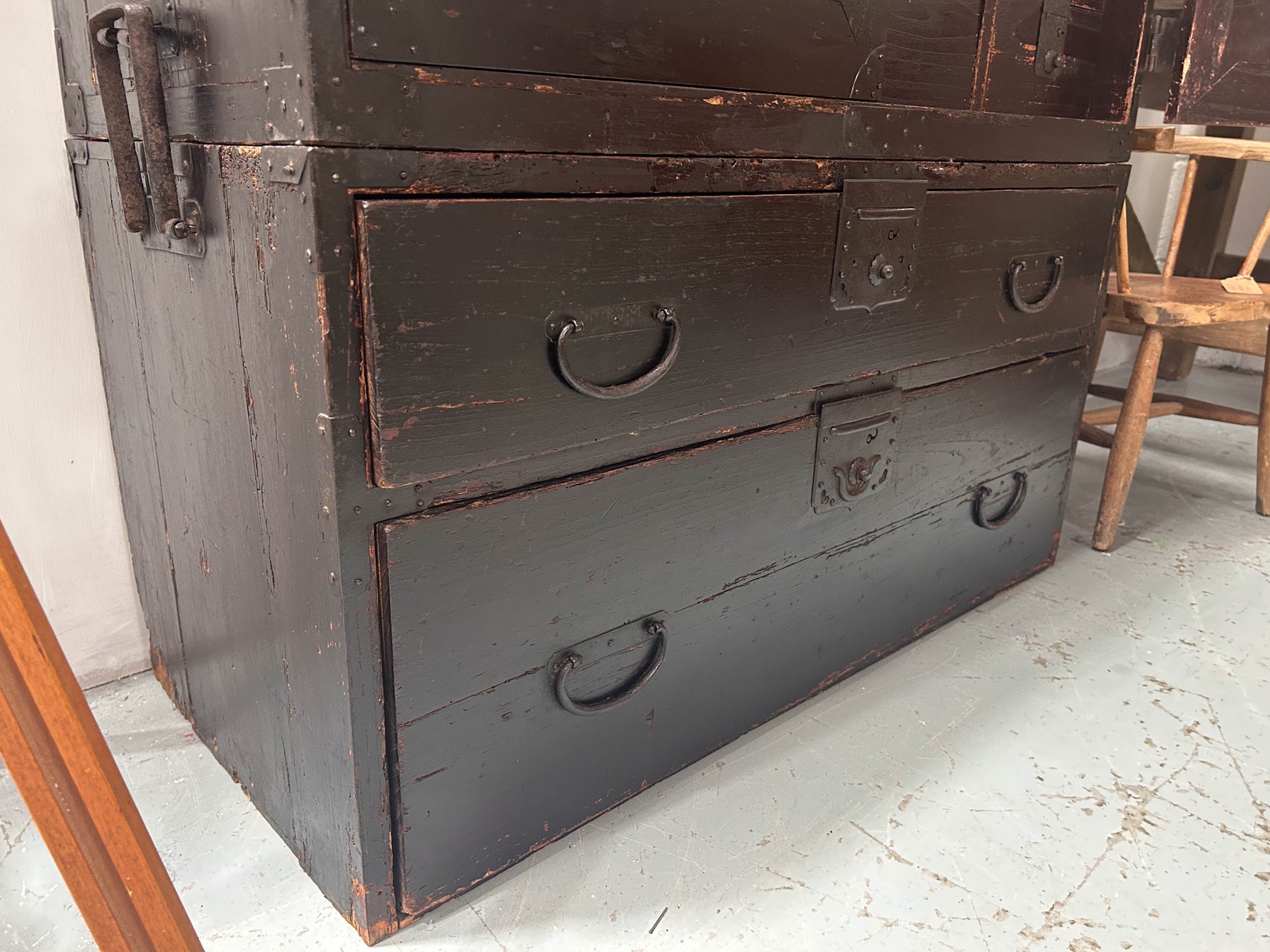 19th Century Antique Japanese Campaign Travel Chest Original