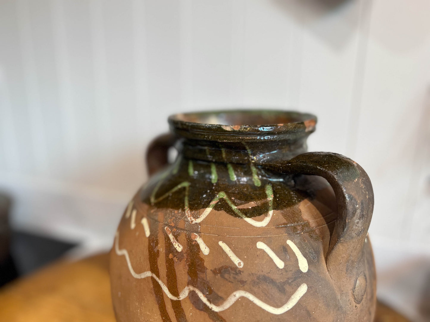 Large Antique Bulgarian Terracotta Ceramic Jar