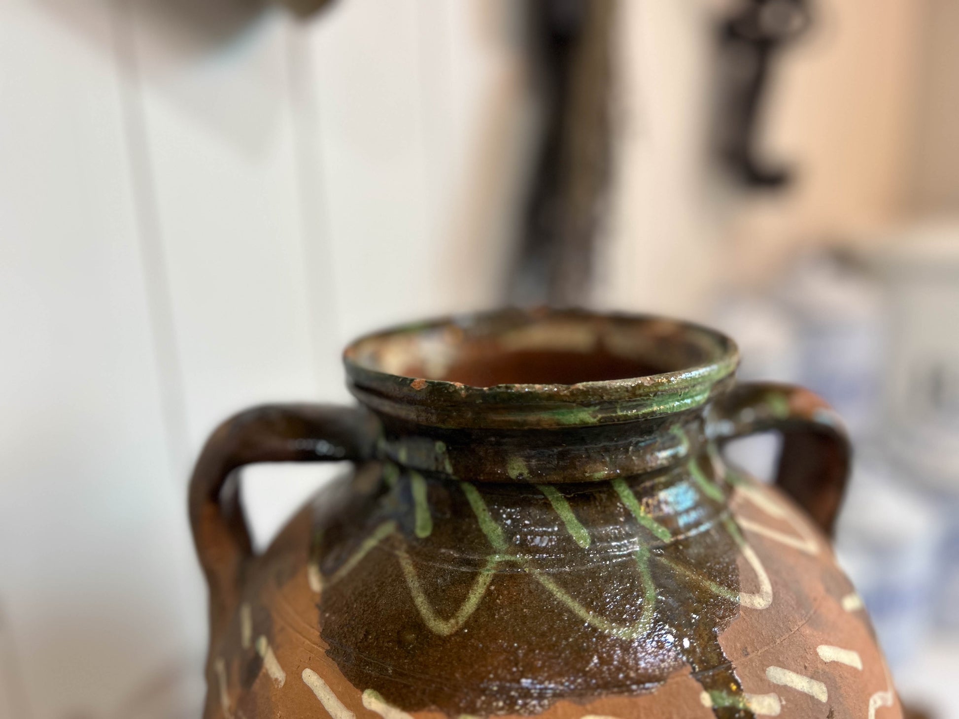 Large Antique Bulgarian Terracotta Ceramic Jar