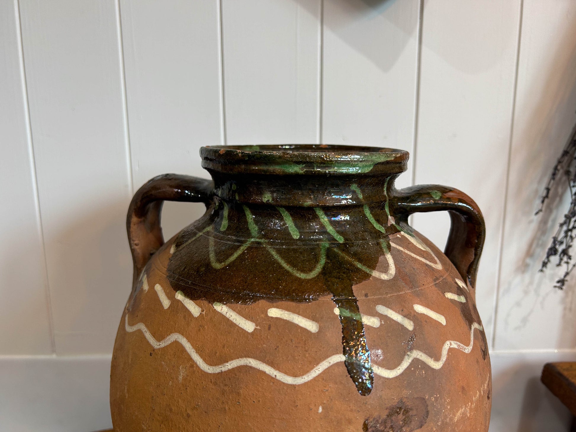 Large Antique Bulgarian Terracotta Ceramic Jar