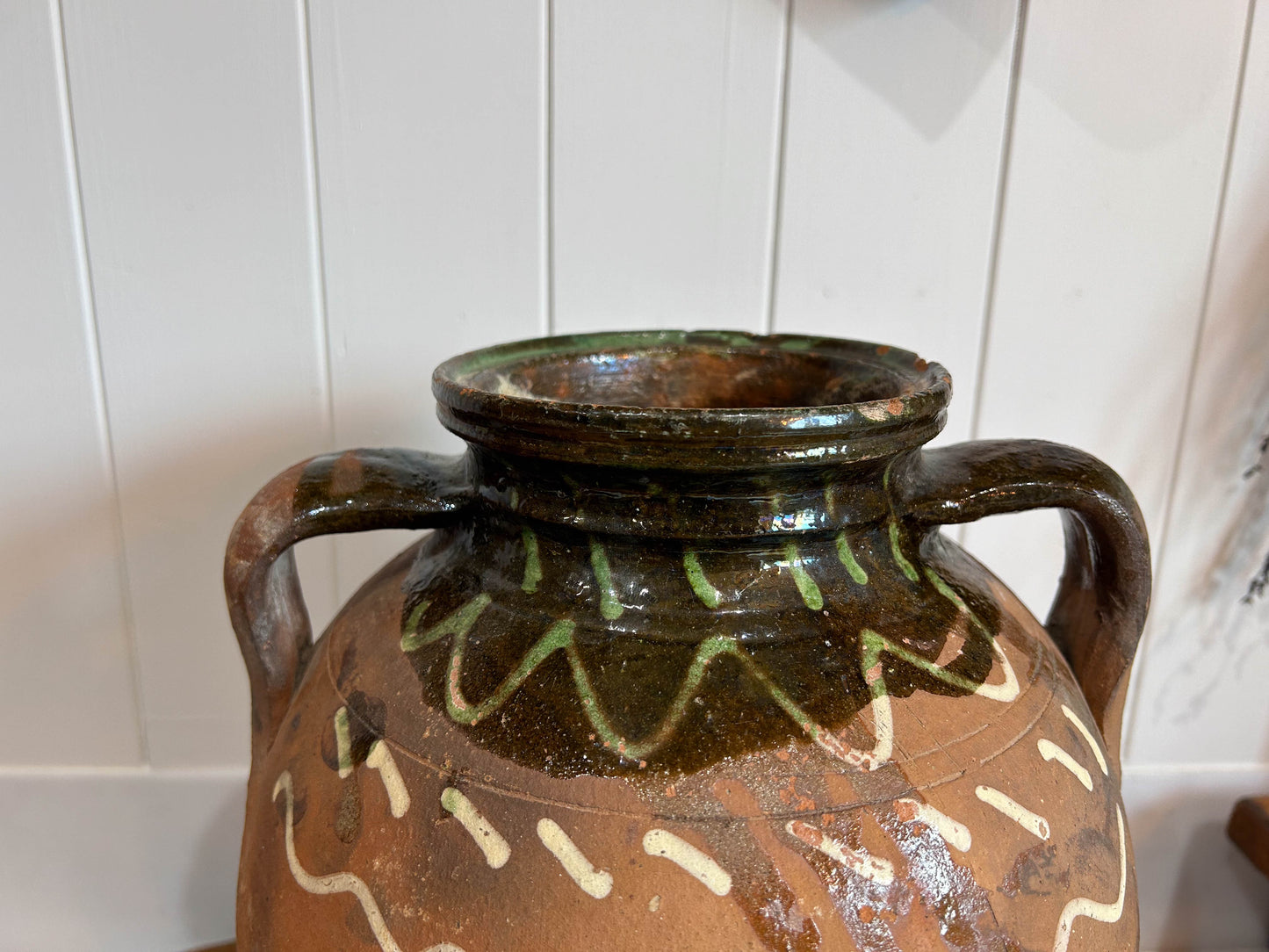 Large Antique Bulgarian Terracotta Ceramic Jar