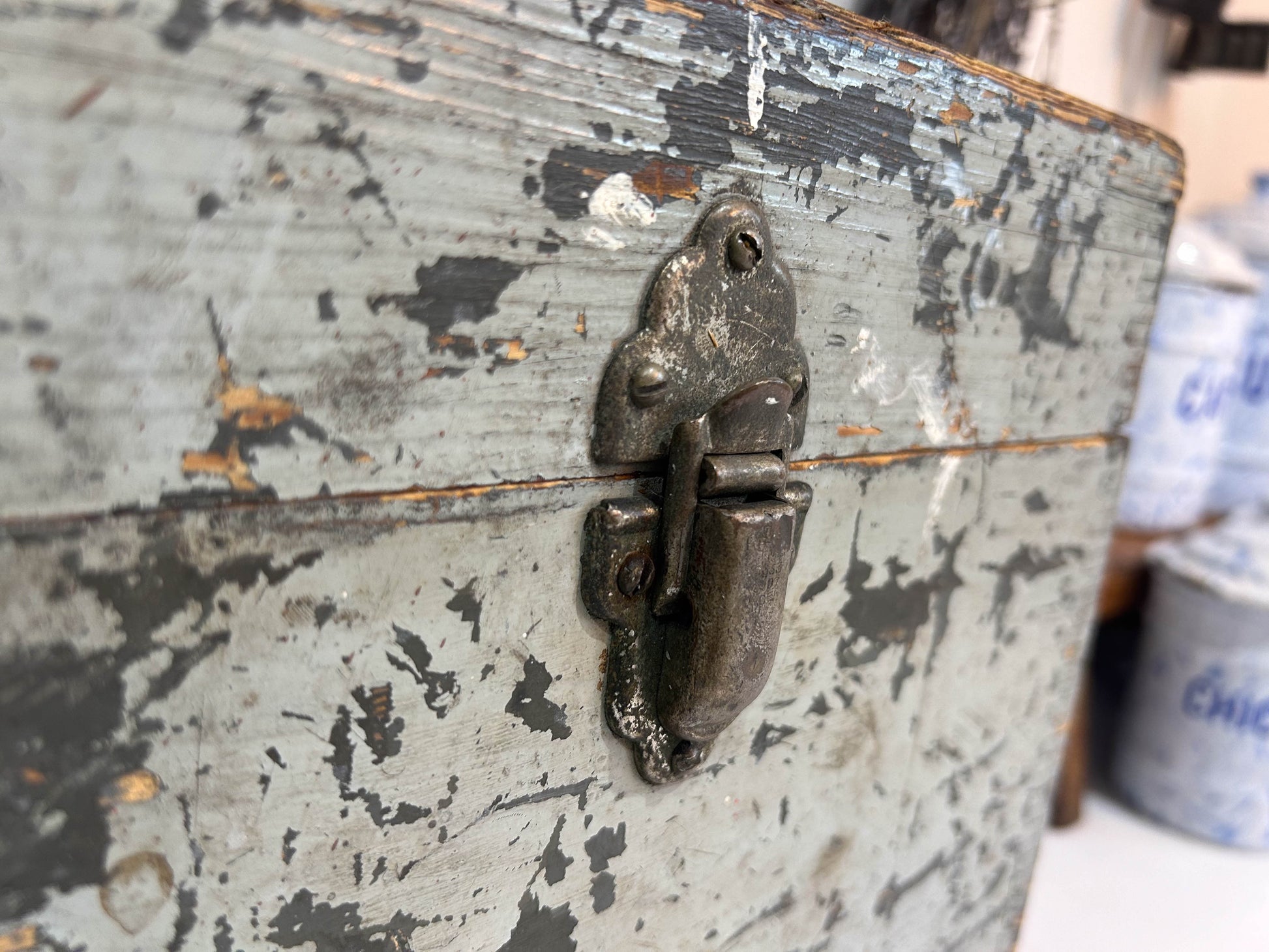 Antique Vintage Wooden Tool Box / Military Chest