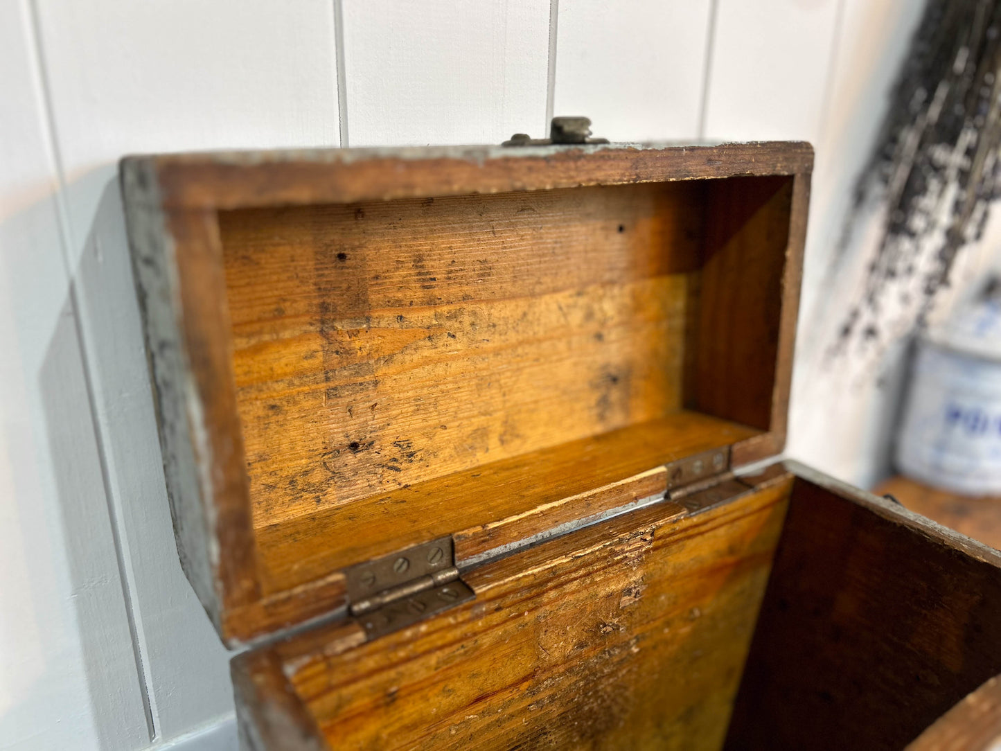 Antique Vintage Wooden Tool Box / Military Chest