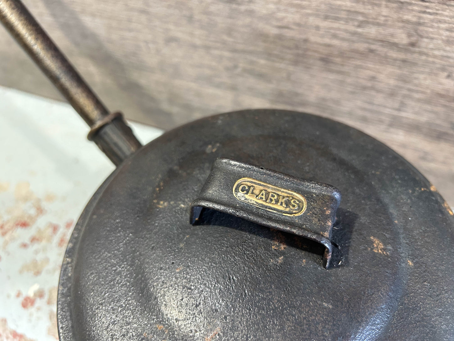 Antique Clark & Co Cast Iron Cooking Gypsy Pot With Lid - Circa 1862