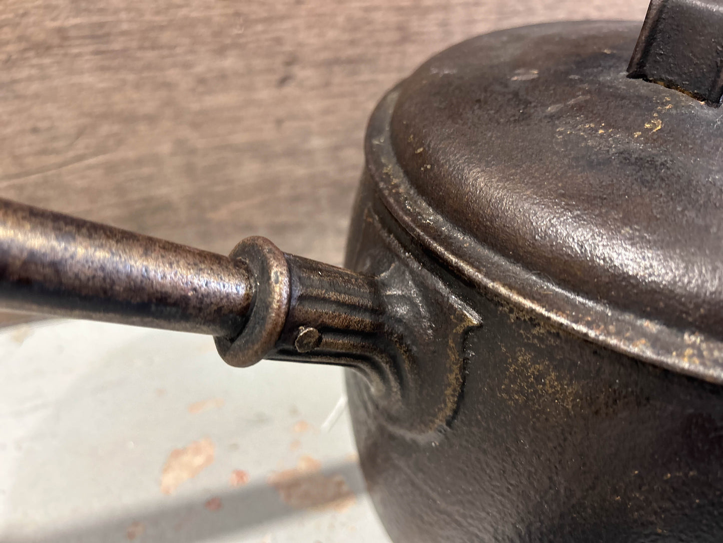 Antique Clark & Co Cast Iron Cooking Gypsy Pot With Lid - Circa 1862