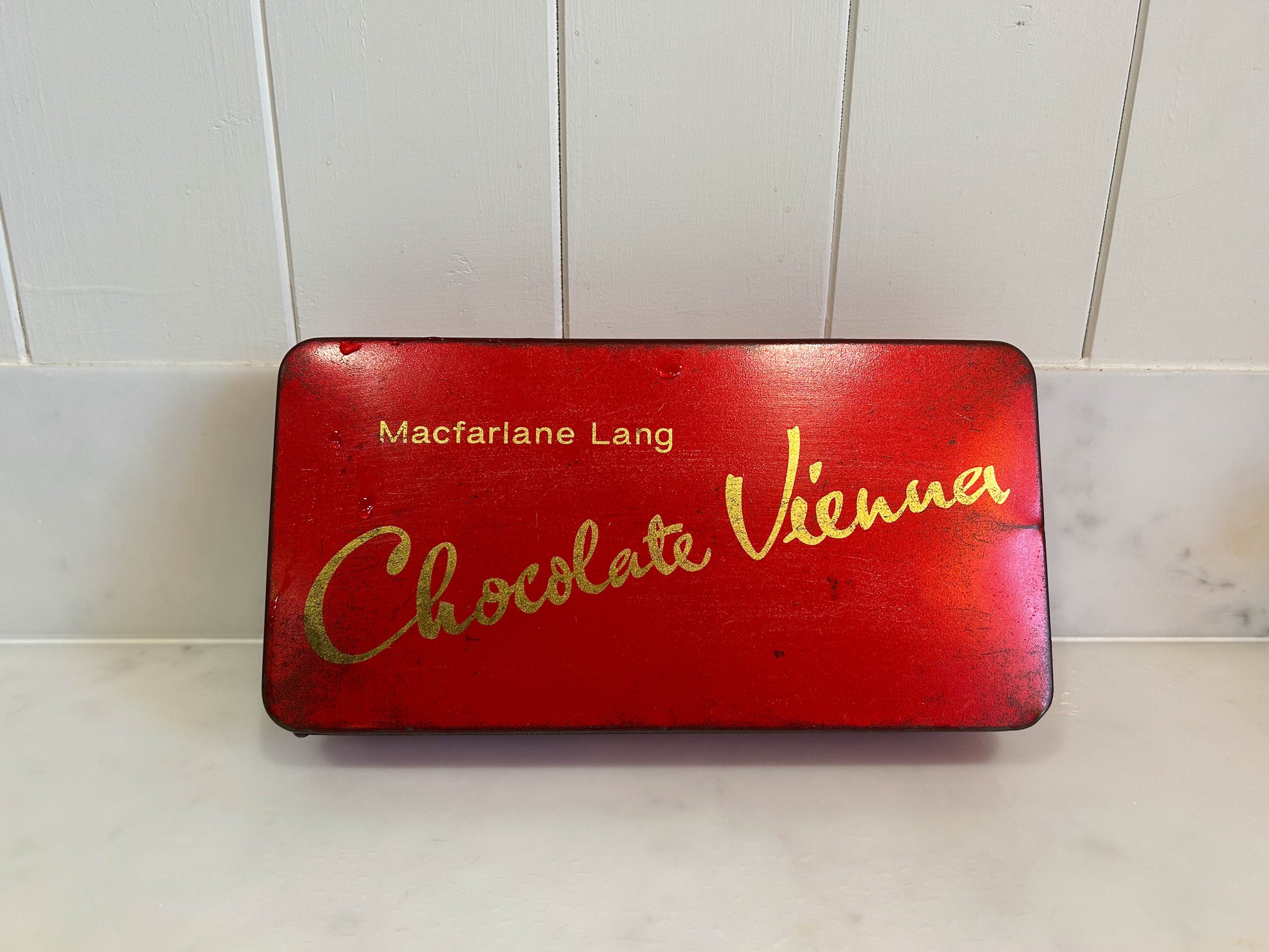 Vintage Macfarlane Lang Chocolate Vienna Biscuit Red Tin