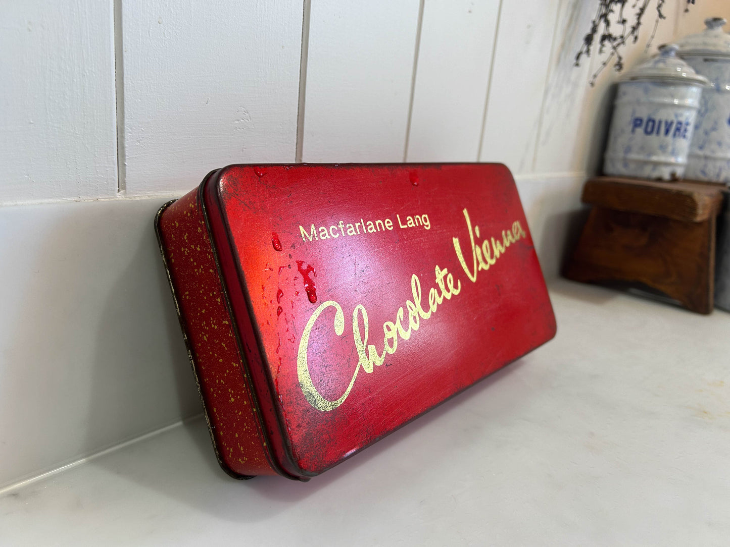 Vintage Macfarlane Lang Chocolate Vienna Biscuit Red Tin